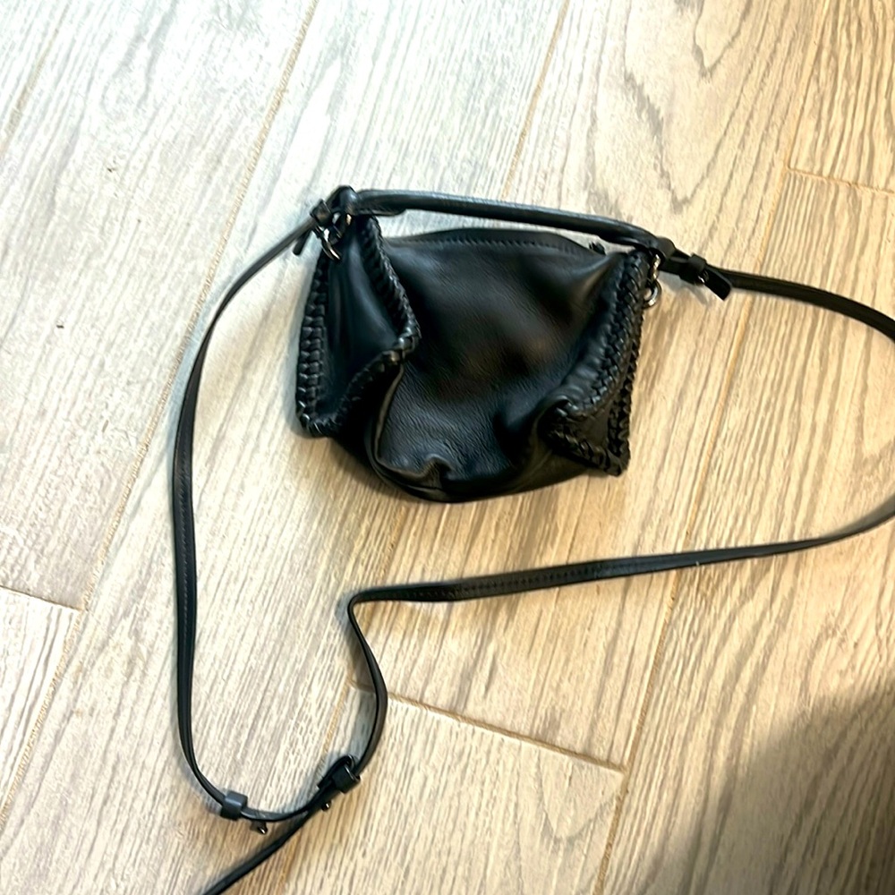 Massimo Dutti Small Leather Crossbody Bag